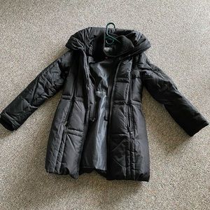 Long black winter coat